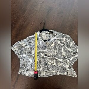 Paisley Print Kids Shirt - Black and White